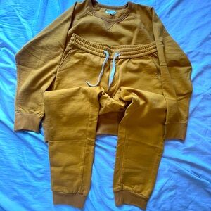 Spier And Mackay Cozy Mustard Sweatpants Set Top XL Pants Large